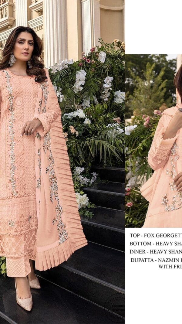 Fox Georgette Pakistani Suits Under 1500 S 50-E