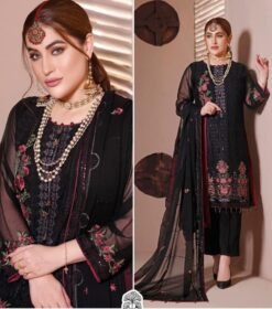 Georgette Embroidered Dn 10008 Pakistani Suits Black