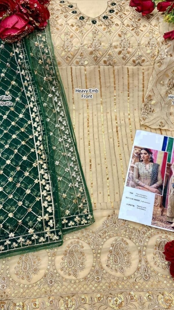 Georgette with Heavy Embroidered Dn 10018 Pakistani Suits Collection