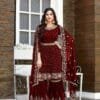 Heavy Georgette Full Stiched Free Size Embroidery Work Suits Dn 8022-B