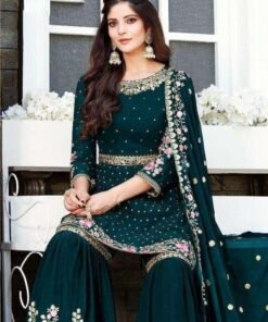 Heavy Georgette Full Stiched Free Size Embroidery Work Suits Dn 8022-E