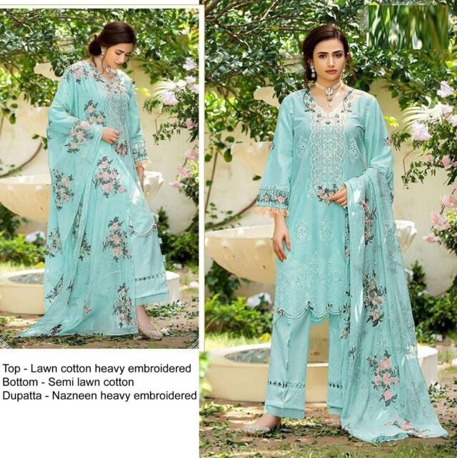 Pakistani Suits Lawn Cotton Embroidery Dn 2040-A