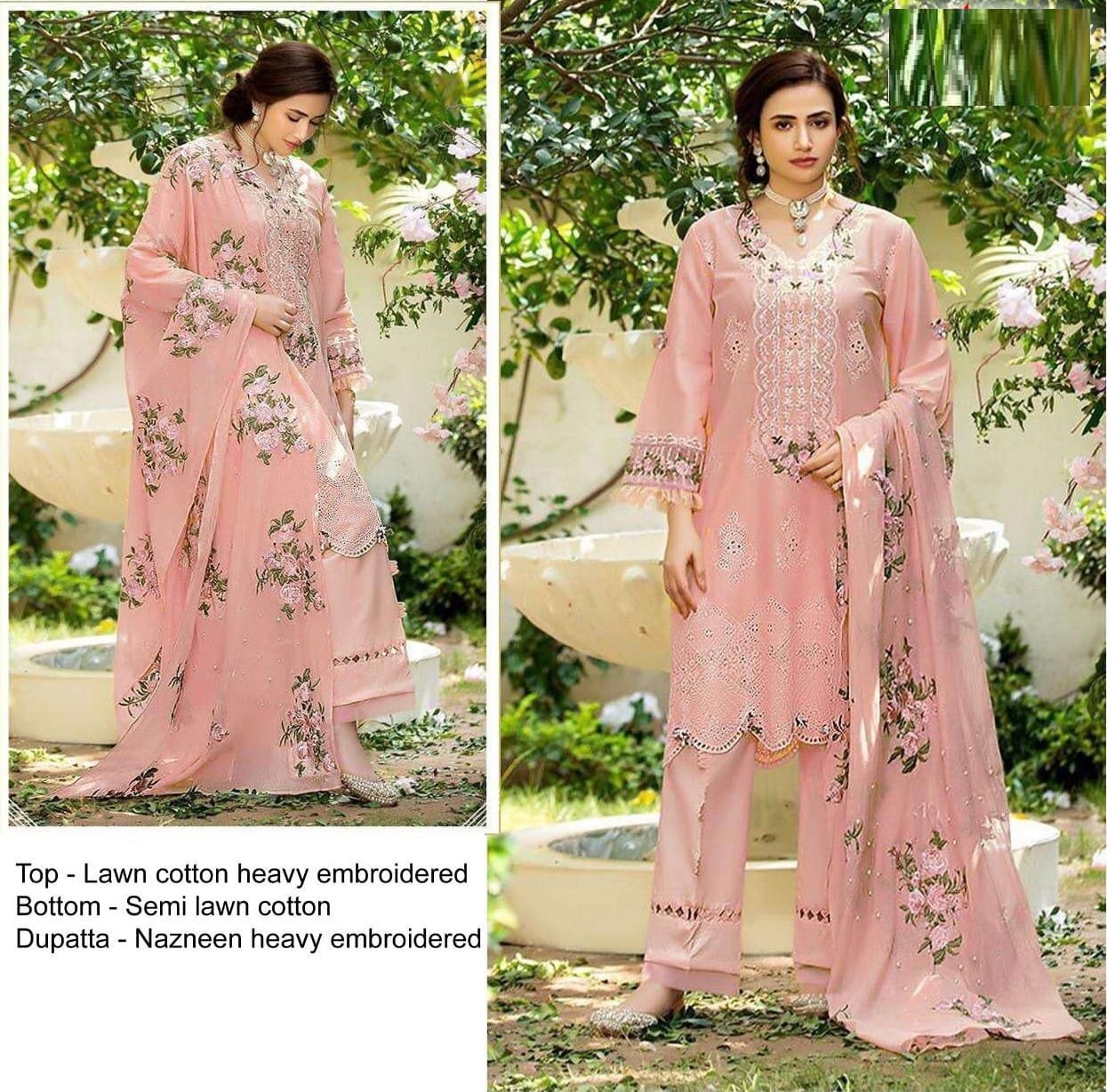 Pakistani Suits Lawn Cotton Embroidery Dn 2040-B