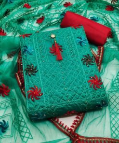 LIght Green Unstitched Dress Material Wholesale In Surat