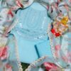 Light Blue Cotton Dress Material with Embroidery Work