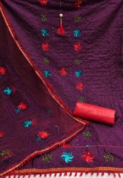 Purple Unstitched Dress Material Wholesale In Surat