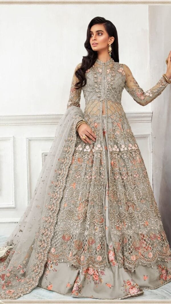 Single Piece Pakistani Suits Online Gray Suits