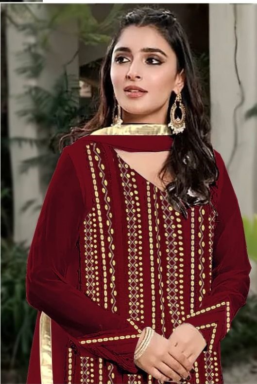 Georgette Multicolor Shree Fabs S 767 Pakistani Dress Material With  Embroidery Work, Unstitched at Rs 1227 in Hyderabad
