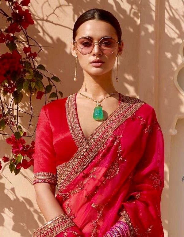 Online Sarees Embroidery Work - Sarees Designer