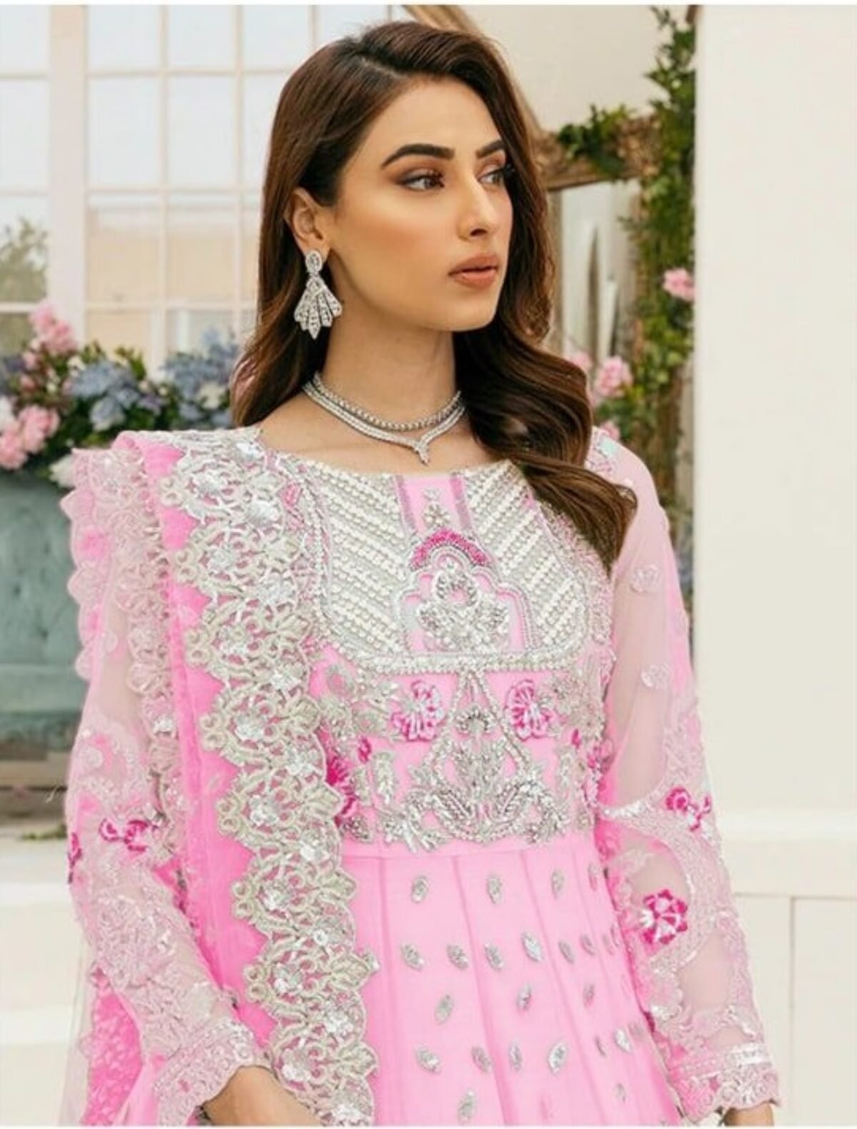 Royal Pakistani Wedding Frock Sharara and Dupatta Dress - Tariq Farooq