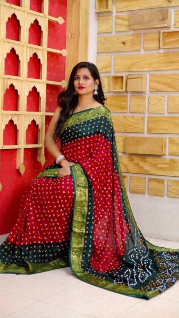 Sarees Online Below 1000 - Bandhani Saree