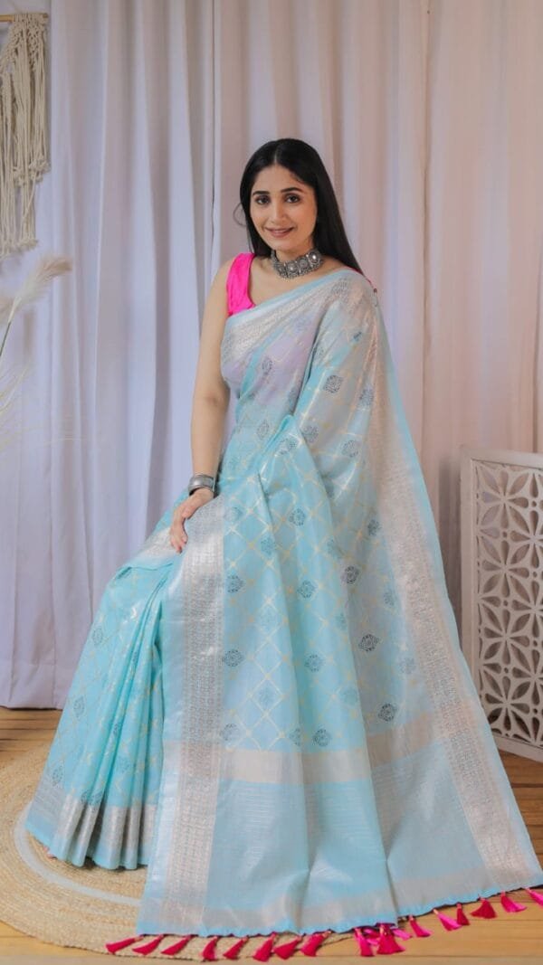 Sarees with Stitched Blouse - Sarees Cotton Silk