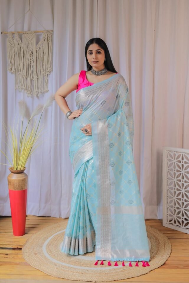 Sarees with Stitched Blouse - Sarees Cotton Silk