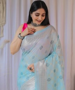 Sarees with Stitched Blouse - Sarees Cotton Silk