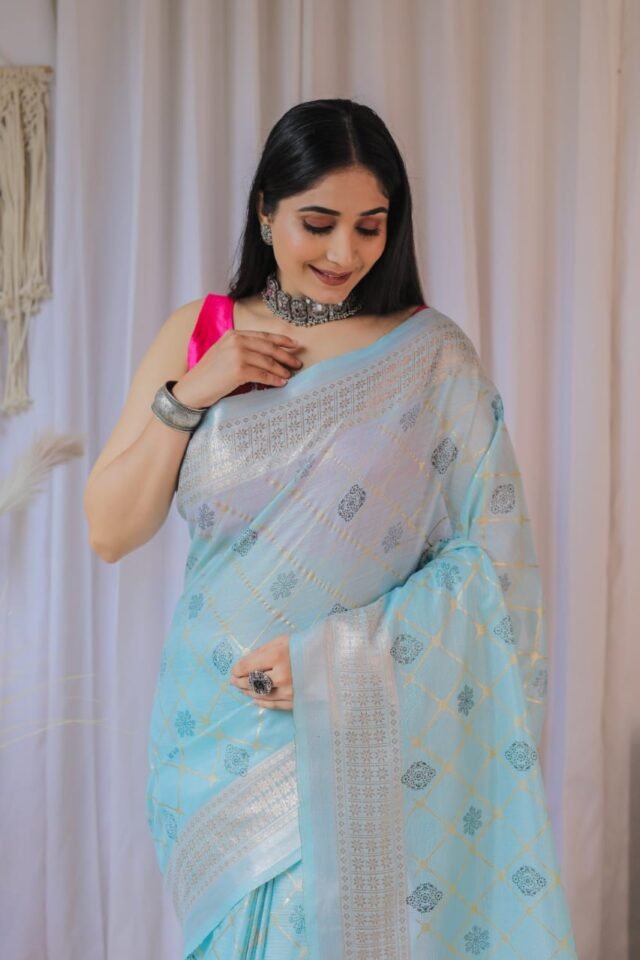 Sarees with Stitched Blouse - Sarees Cotton Silk