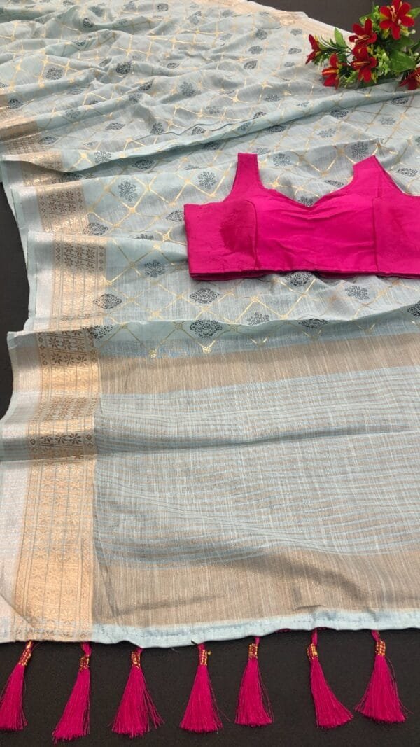 Sarees with Stitched Blouse - Sarees Cotton Silk