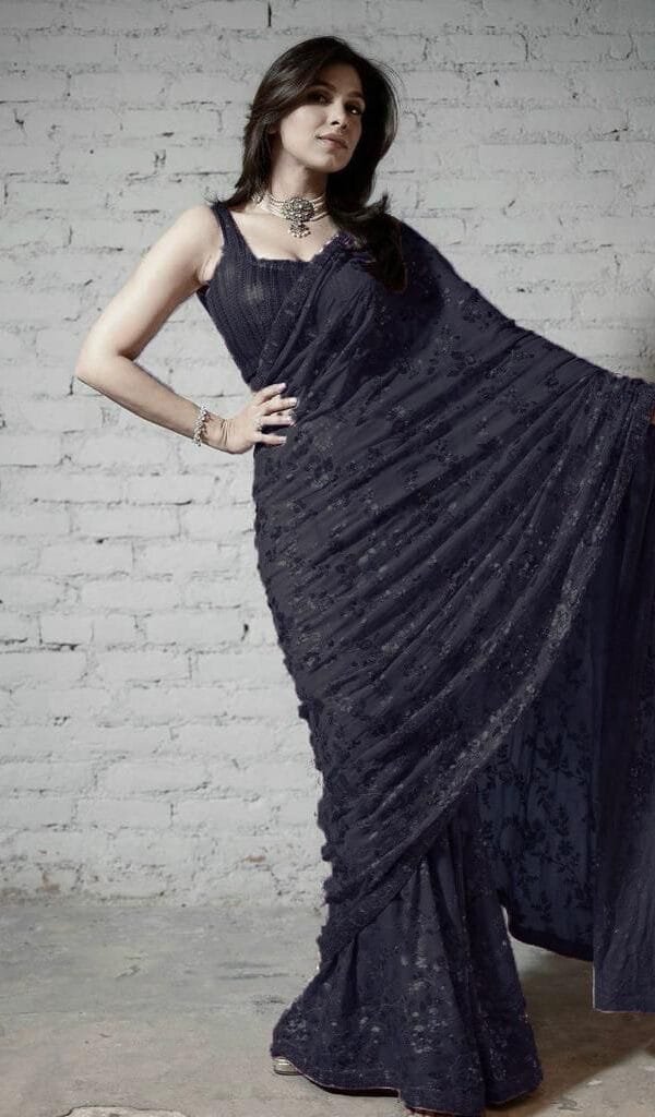 Designer Sarees Rs 500 to 1000 Balck Sarees