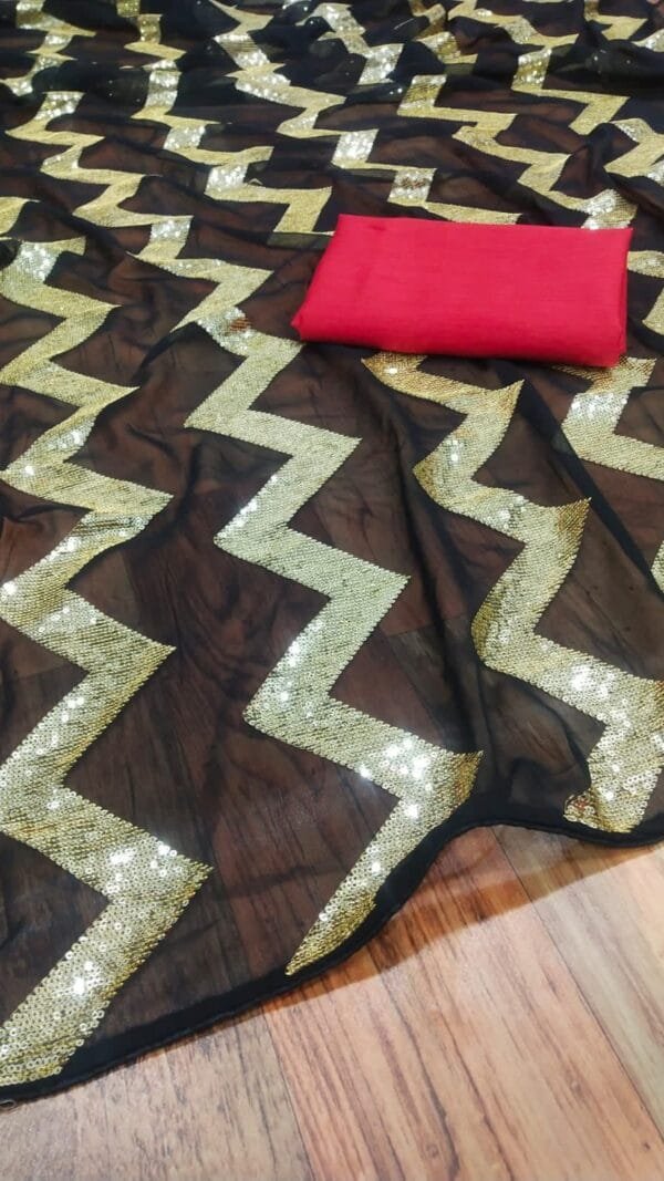 Designer Sarees Rs 500 to 1000 Black Color
