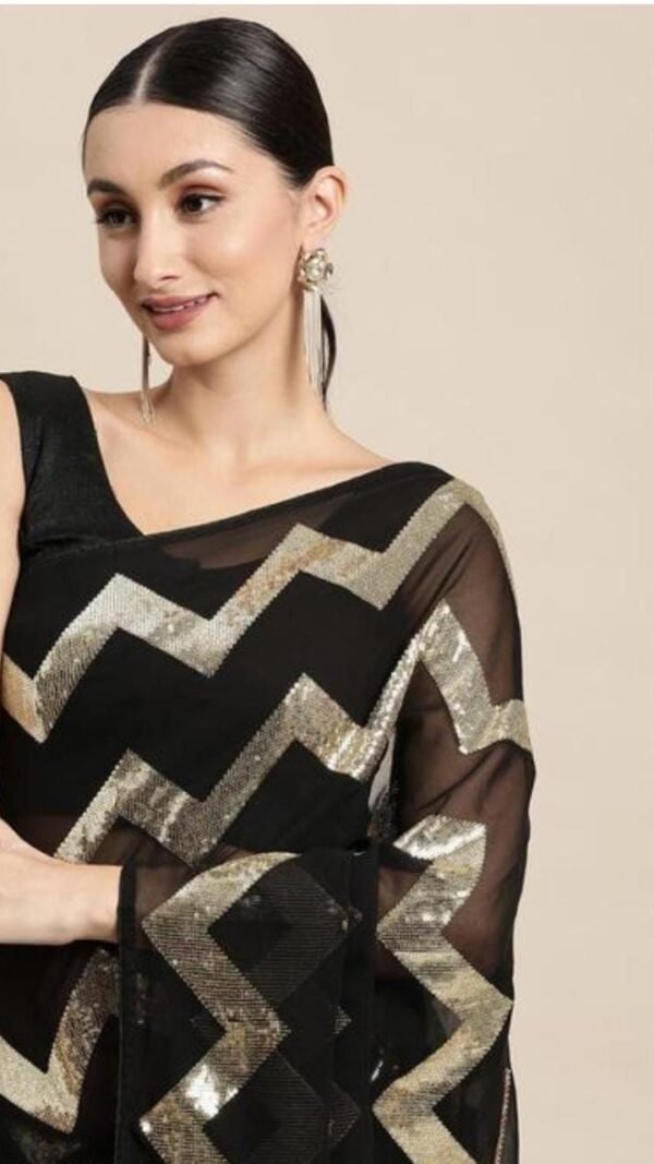Designer Sarees Rs 500 to 1000 Black Color