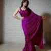 Designer Sarees Rs 500 to 1000 Magenta colour SAREE 02