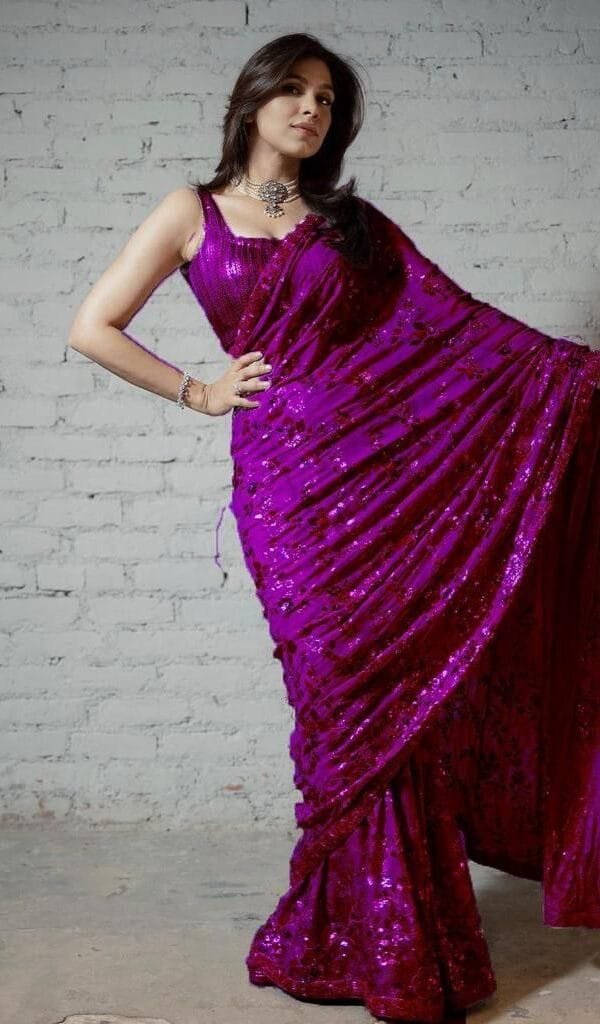 Designer Sarees Rs 500 to 1000 Magenta colour SAREE 02