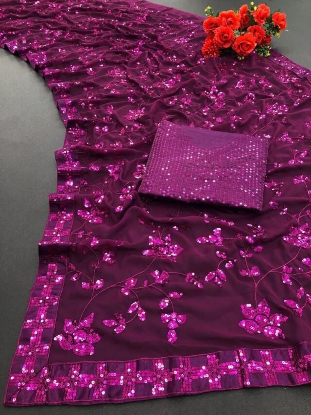 Designer Sarees Rs 500 to 1000 Magenta colour SAREE 02