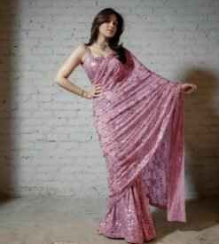 Designer Sarees Rs 500 to 1000 Pink Sarees 02