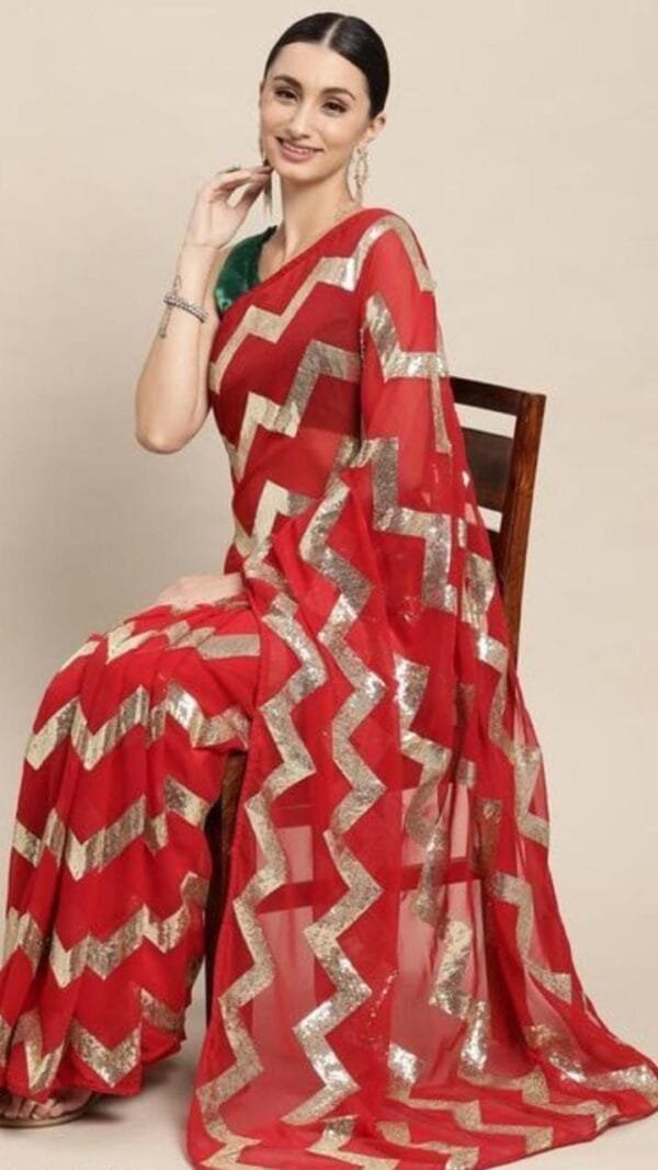 Designer Sarees Rs 500 to 1000 Red Color