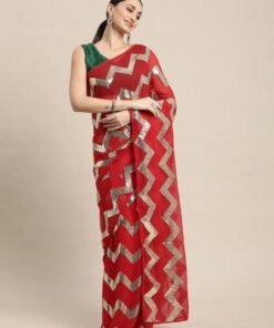 Designer Sarees Rs 500 to 1000 Red Color