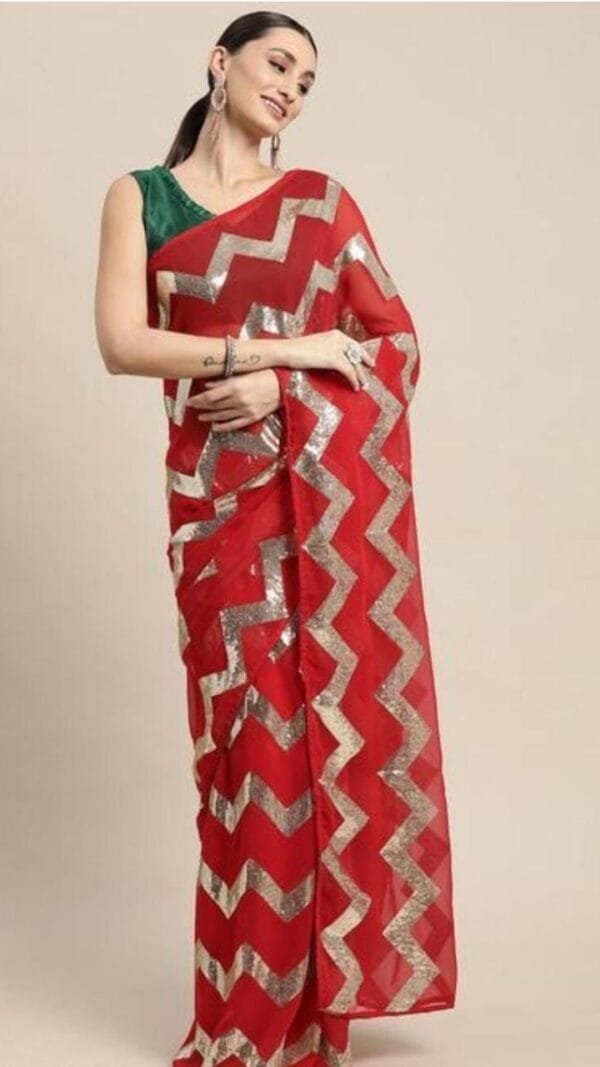 Designer Sarees Rs 500 to 1000 Red Color