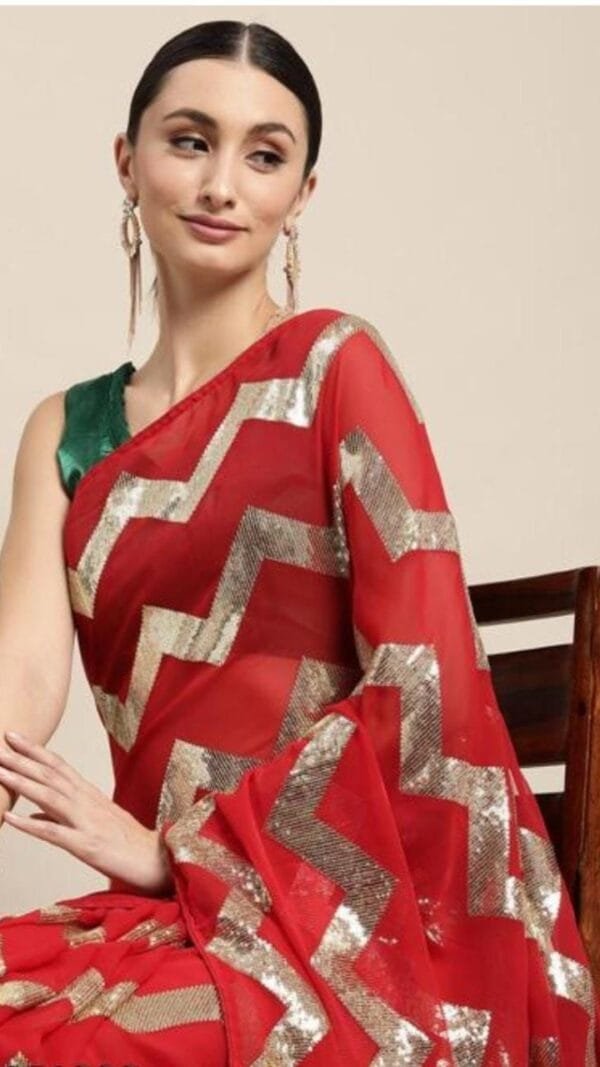 Designer Sarees Rs 500 to 1000 Red Color