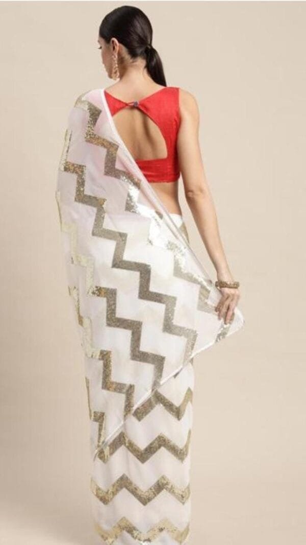 Designer Sarees Rs 500 to 1000 White Color