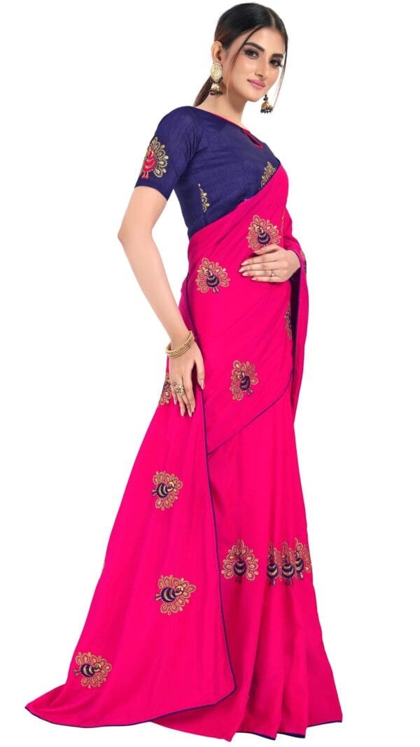 Best Saree Online Shopping Sites Pink Colour Saree - Designer Sarees Rs 500 to 1000