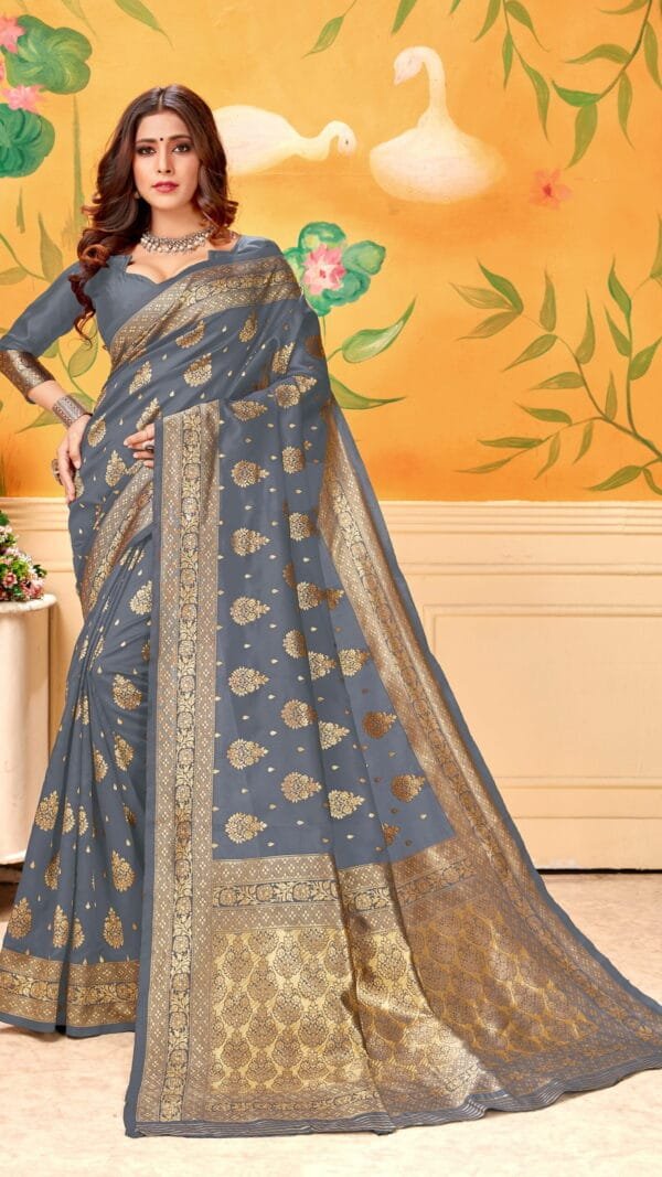 Nearby Saree Shop Grey Colour Saree - Designer Sarees Rs 500 to 1000