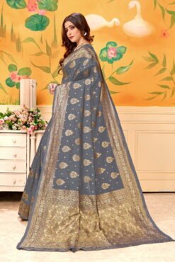 Nearby Saree Shop Grey Colour Saree - Designer Sarees Rs 500 to 1000