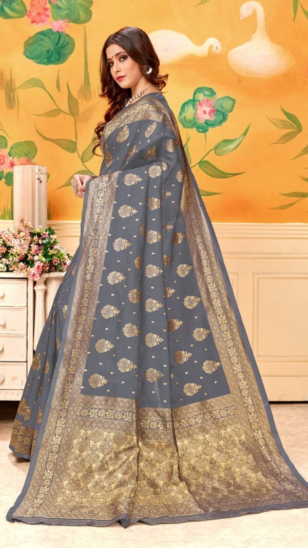 Nearby Saree Shop Grey Colour Saree - Designer Sarees Rs 500 to 1000