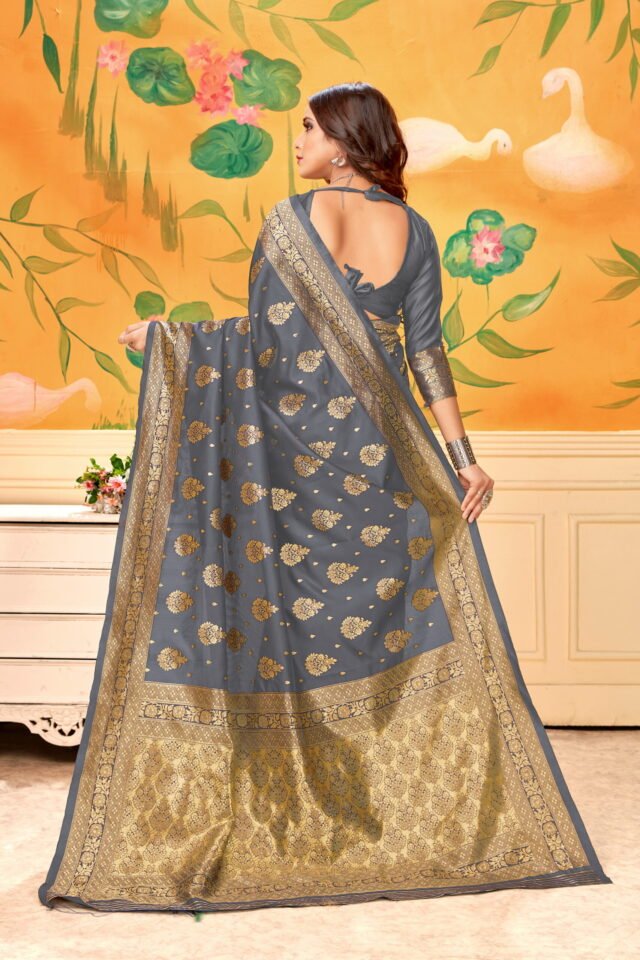 Nearby Saree Shop Grey Colour Saree - Designer Sarees Rs 500 to 1000