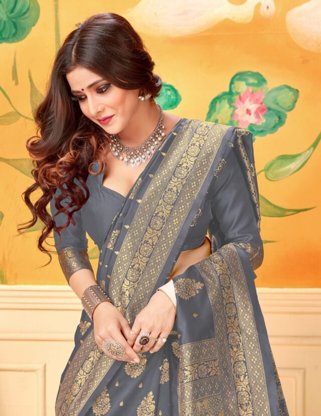 Nearby Saree Shop Grey Colour Saree - Designer Sarees Rs 500 to 1000