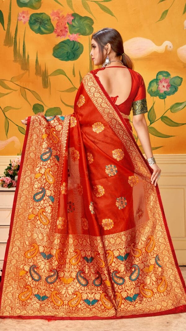 Online Saree Shopping Lowest Price Red Black Saree - Designer Sarees Rs 500 to 1000