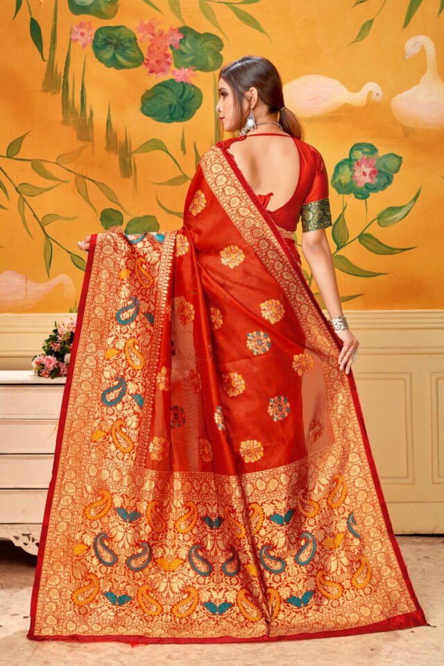 Online Saree Shopping Lowest Price Red Black Saree - Designer Sarees Rs 500 to 1000