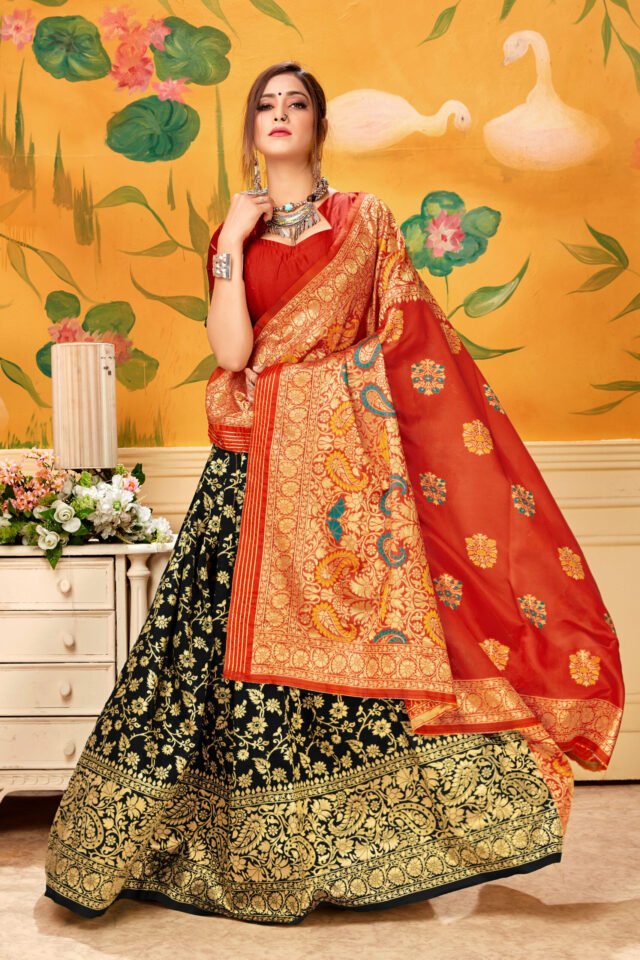 Online Saree Shopping Lowest Price Red Black Saree - Designer Sarees Rs 500 to 1000