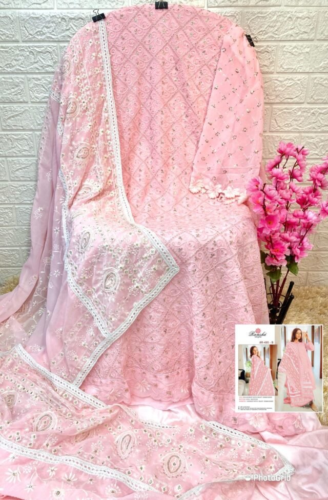 Pakistani Dress Pink - Pakistani Suits