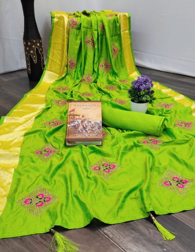 Party Wear Saree Online Shopping Light Green Colour Saree - Designer Sarees Rs 500 to 1000
