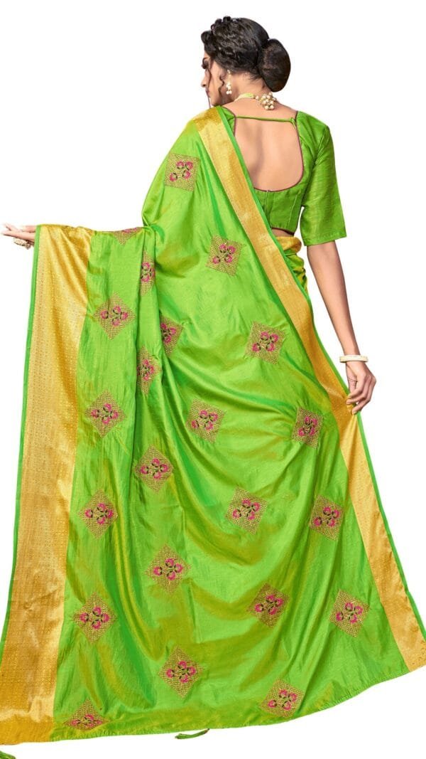 Party Wear Saree Online Shopping Light Green Colour Saree - Designer Sarees Rs 500 to 1000