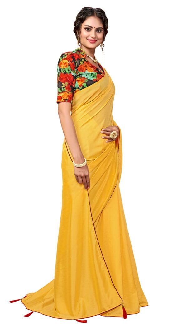 Saree For Wedding Online Shopping Yellow Colour Saree - Designer Sarees Rs 500 to 1000
