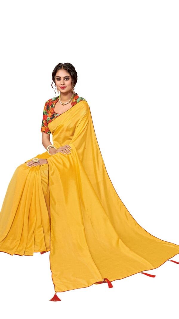 Saree For Wedding Online Shopping Yellow Colour Saree - Designer Sarees Rs 500 to 1000