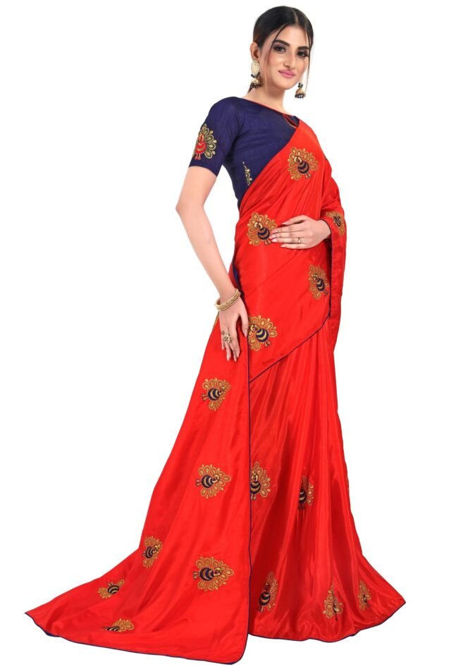 Saree Online Booking Red Colour Saree - Designer Sarees Rs 500 to 1000