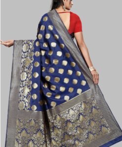 Saree Online Boutique Blue Red Colour Saree - Designer Sarees Rs 500 to 1000