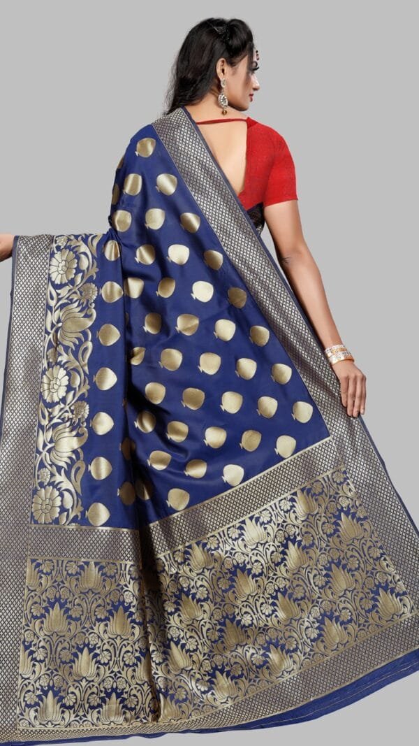 Saree Online Boutique Blue Red Colour Saree - Designer Sarees Rs 500 to 1000