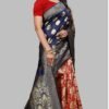 Saree Online Boutique Blue Red Colour Saree - Designer Sarees Rs 500 to 1000